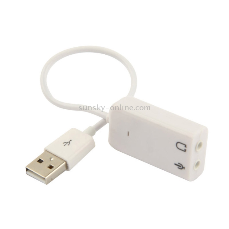 Adaptador de sonido USB de 7.1 canales (blanco) - 3