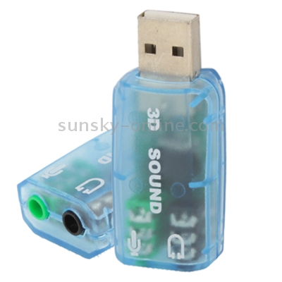 Adaptador de tarjeta de sonido externa USB DSP 5.1 Canal mono (azul) - 1