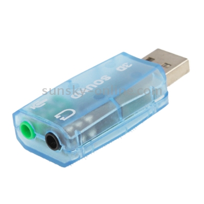 Adaptador de tarjeta de sonido externa USB DSP 5.1 Canal mono (azul) - 3