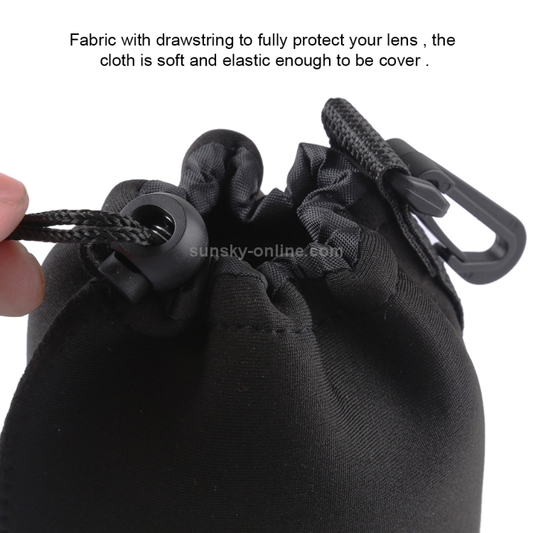 Camera & Photo Supplies Neoprene SLR Camera Lens Carrying Bag Pouch Bag with Carabiner Size: 10x22cm Camera Lens Bags Black 