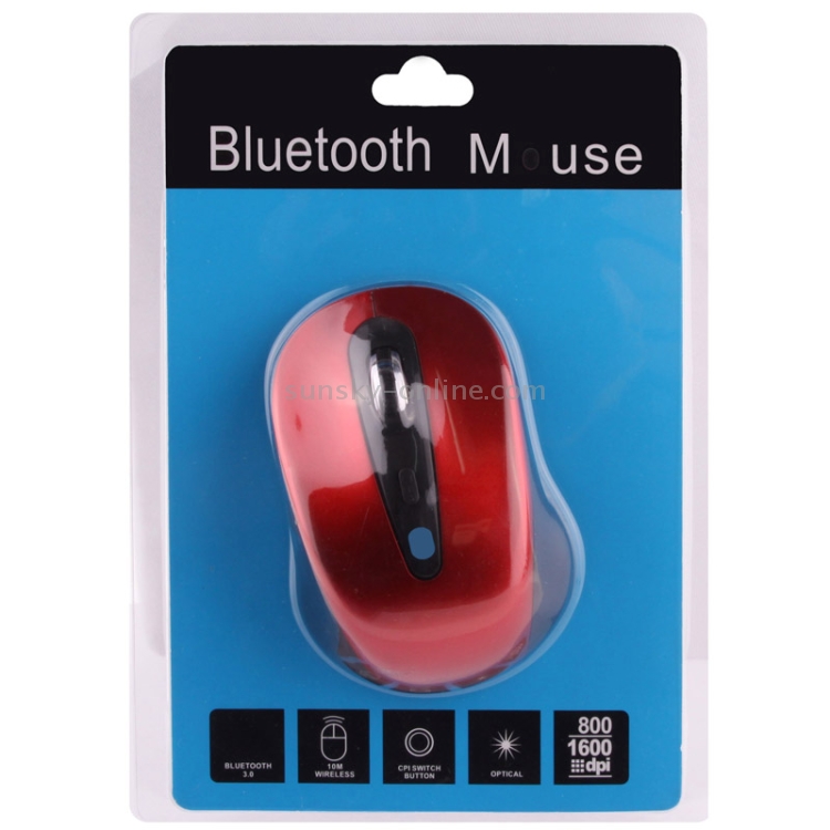 Ratón óptico Bluetooth 3.0, distancia de trabajo: 10 m (rojo) - 5