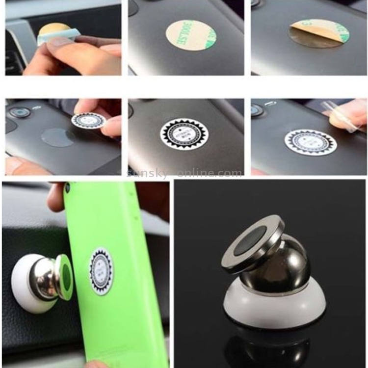 Magnet 360 Degree Rotating Mini Car Mount Metal Holder Kit