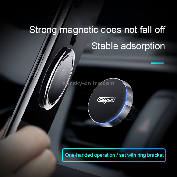 JOYROOM MOGUU MG-ZS003 360 Degrees Rotation Aluminium Alloy + Silicone + Magnet Car Air Outlet Magnetic Holder Suit JOYROOM MOGUU MG-ZS003 360 Degrees Rotation Aluminium Alloy + Silicone + Magnet Car Air Outlet Magnetic Holder Suit