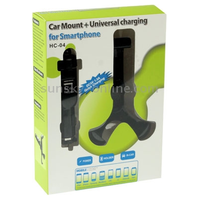 Universal Car Mount with 5V / 1.5A USB Charger for Galaxy S III / i9300 / iPhone 4 & 4S / 3GS / Smart Phone, Support 360 Degree Rotation, Height: 108-135mm(Black) Universal Car Mount with 5V / 1.5A USB Charger for Galaxy S III / i9300 / iPhone 4 & 4S / 3GS / Smart Phone, Support 360 Degree Rotation, Height: 108-135mm(Black)
