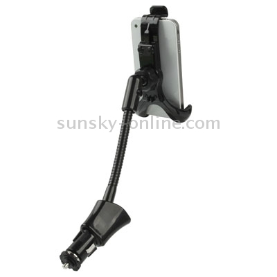 Universal Car Mount with 5V / 1.5A USB Charger for Galaxy S III / i9300 / iPhone 4 & 4S / 3GS / Smart Phone, Support 360 Degree Rotation, Height: 108-135mm(Black) Universal Car Mount with 5V / 1.5A USB Charger for Galaxy S III / i9300 / iPhone 4 & 4S / 3GS / Smart Phone, Support 360 Degree Rotation, Height: 108-135mm(Black)
