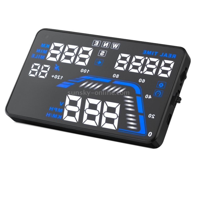 Q7 5.5 pulgadas GPS para automóvil HUD Sistema de seguridad de visualización frontal montado en el vehículo, velocidad de soporte, tiempo real, altitud, alarma de exceso de velocidad y número de satélite, etc. - 1