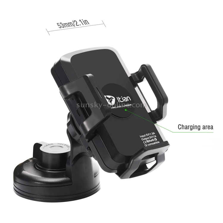 Itian C1+ 360 Degree Rotatable Universal Car Cup & Air Vent Mount Holder Stand with Qi Standard Wireless Charger Itian C1+ 360 Degree Rotatable Universal Car Cup & Air Vent Mount Holder Stand with Qi Standard Wireless Charger