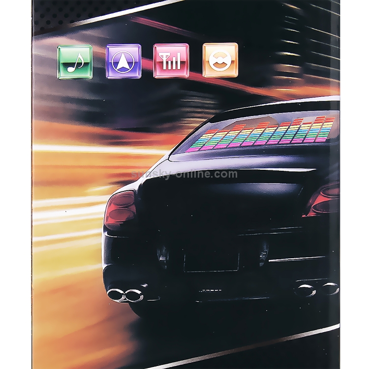 Equalizzatore adesivo per auto con lampada a ritmo di musica per auto a 5  colori con caricatore per auto, dimensioni: 70 cm x 16 cm