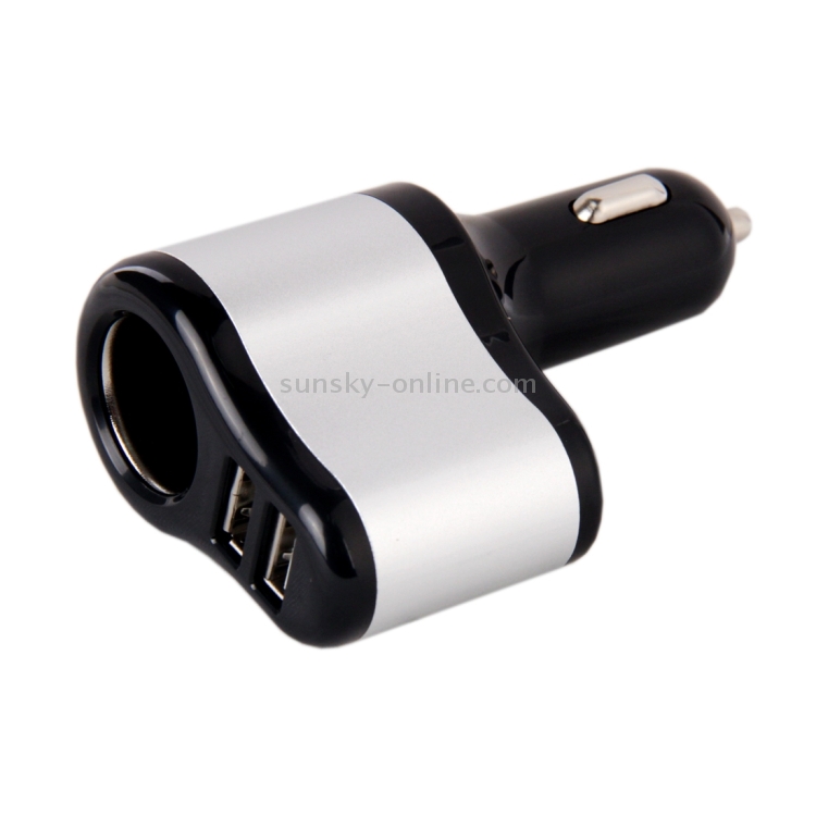 3 in 1 Hi-speed 5V 3.1A Car Charger with Dual USB HUB Ports and Single Cigarette Socket for iPhone & iPod & iPad & Tablets & Samsung & Sony & LG & Nokia & PSP & MP4 & MP3 & GPS(Black + Silver) 3 in 1 Hi-speed 5V 3.1A Car Charger with Dual USB HUB Ports and Single Cigarette Socket for iPhone & iPod & iPad & Tablets & Samsung & Sony & LG & Nokia & PSP & MP4 & MP3 & GPS(Black + Silver)