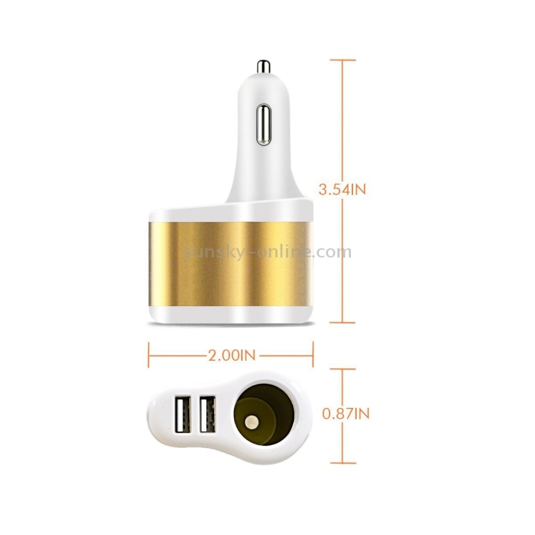 3 in 1 Hi-speed 5V 3.1A Car Charger with Dual USB HUB Ports and Single Cigarette Socket for iPhone & iPod & iPad & Tablets & Samsung & Sony & LG & Nokia & PSP & MP4 & MP3 & GPS(Black + Silver) 3 in 1 Hi-speed 5V 3.1A Car Charger with Dual USB HUB Ports and Single Cigarette Socket for iPhone & iPod & iPad & Tablets & Samsung & Sony & LG & Nokia & PSP & MP4 & MP3 & GPS(Black + Silver)