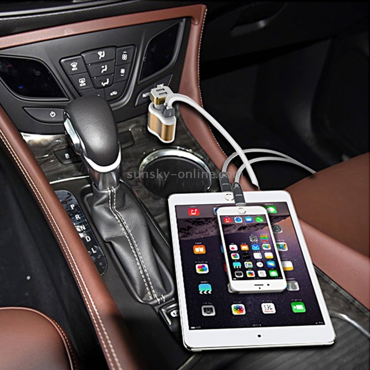3 in 1 Hi-speed 5V 3.1A Car Charger with Dual USB HUB Ports and Single Cigarette Socket for iPhone & iPod & iPad & Tablets & Samsung & Sony & LG & Nokia & PSP & MP4 & MP3 & GPS(Black + Silver) 3 in 1 Hi-speed 5V 3.1A Car Charger with Dual USB HUB Ports and Single Cigarette Socket for iPhone & iPod & iPad & Tablets & Samsung & Sony & LG & Nokia & PSP & MP4 & MP3 & GPS(Black + Silver)