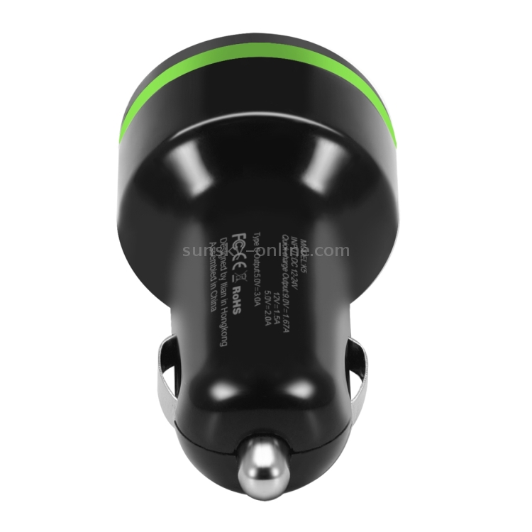 K5 Qualcomm Quick Charge 2.0 & USB-C / Type-C Car Charger with Micro USB Cable for Tablets / Phones(Black) K5 Qualcomm Quick Charge 2.0 & USB-C / Type-C Car Charger with Micro USB Cable for Tablets / Phones(Black)
