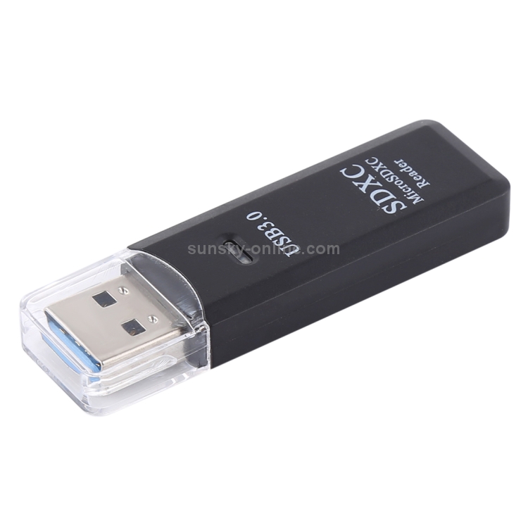 Super Speed 5Gbps 2 in 1 USB 3.0 Card Reader Black Support SD Card/TF Card