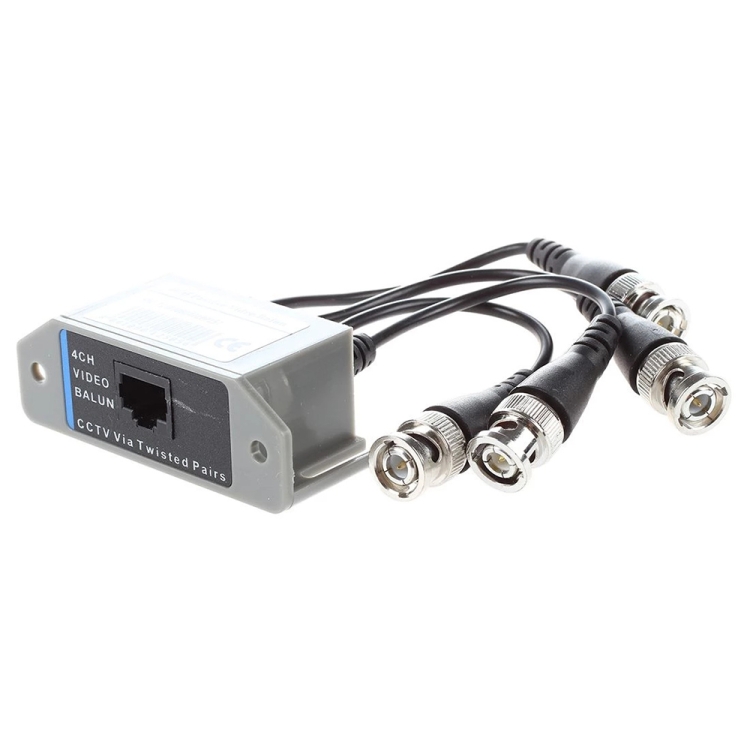 4 Channel Video ( BNC ) to UTP ( RJ45 ) Video Balun