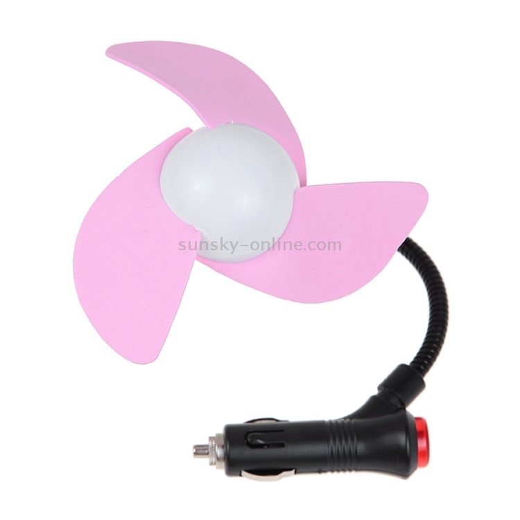 car cigarette lighter fan Mini Car Cigarette Lighter Powered 3-Blade Cooling Fan(Pink)