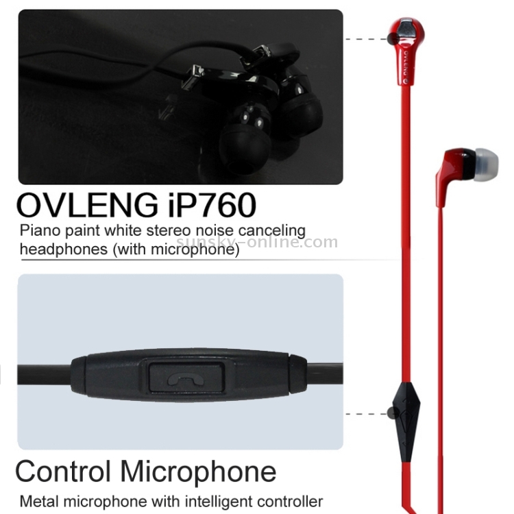 OVLENG Stereo Hands-free Earphone with Mic, Length: 1.2m OVLENG Stereo Hands-free Earphone with Mic, Length: 1.2m