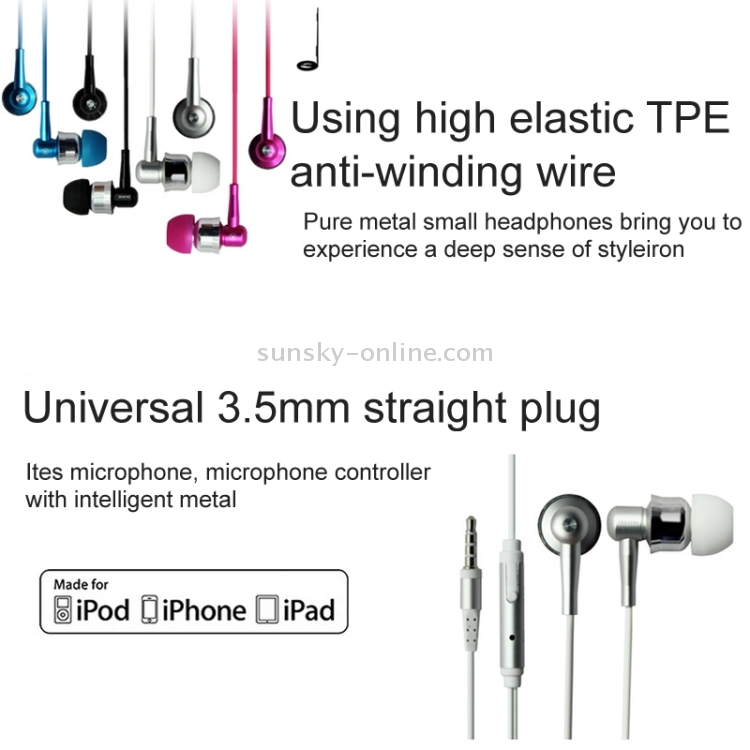 OVLENG Stereo Hands-free Earphone with Mic, Length: 1.2m
