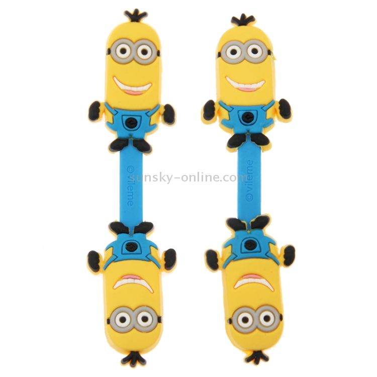 2 PCS Cute Despicable Me Minions Style Earphone Winders(Yellow) 2 PCS Cute Despicable Me Minions Style Earphone Winders(Yellow)