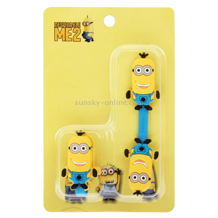 2 PCS Cute Despicable Me Minions Style Earphone Winders(Yellow) 2 PCS Cute Despicable Me Minions Style Earphone Winders(Yellow)
