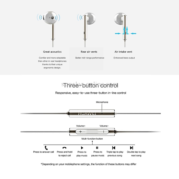 Huawei AM116 Half In Ear Earphone with Remote and Mic for Huawei Honor 3C LTE&4C&4X&6&6 Plus&7 / P6S-U00 / P7&P8&P8 Lite / Mate 2&7, Length: 1.1m Huawei AM116 Half In Ear Earphone with Remote and Mic for Huawei Honor 3C LTE&4C&4X&6&6 Plus&7 / P6S-U00 / P7&P8&P8 Lite / Mate 2&7, Length: 1.1m