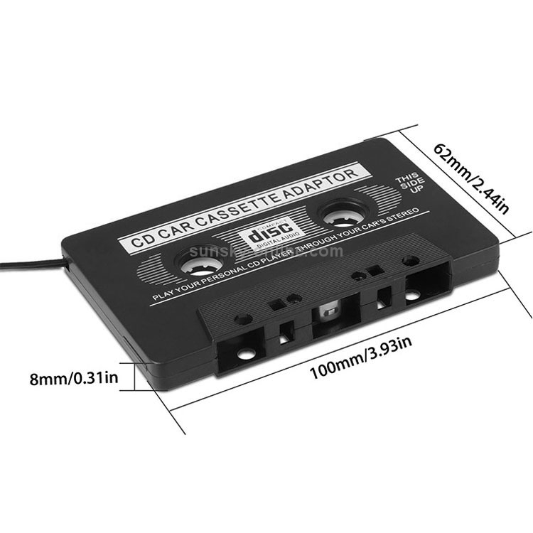 Prise jack 3,5 mm CD voiture cassette adaptateur stéréo convertisseur de  bande câble AUX lecteur CD (noir)