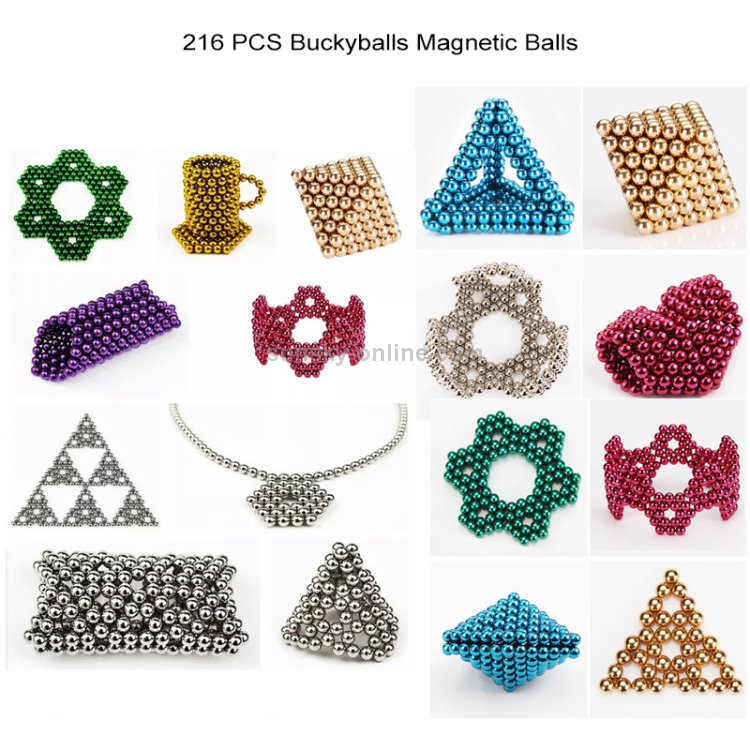 216 palline magnetiche buckyballs / palline magnetiche puzzle magiche  (bianche)