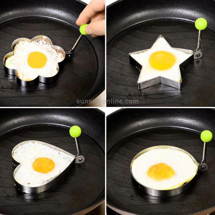 4 pezzi stampi per uova fritte, stampo per pancake in acciaio