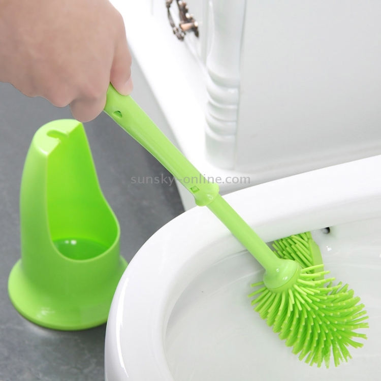 Be82aene Multi-function Two Sides Brushes Plastic PP And TPR Toilet Brush With Holder raincoat Color : Magenta 