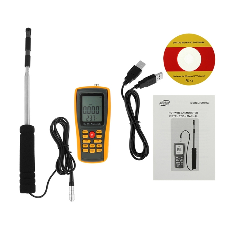 Flavor : GM8903 KANJJ-YU Digital Anemometer GM 8903 Wind Speed Temperature Air Volume Measurement High Precision Measurement Easy Compact Portable LCD with Easy-to-use Probe