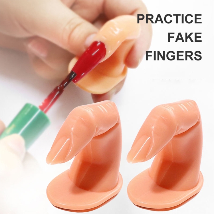 Práctica de acrílico de bricolaje Modelo de dedo falso Nail Art Consejos falsos Herramienta de visualización de entrenamiento (5 piezas en un paquete, el precio es por 5 piezas) - 4