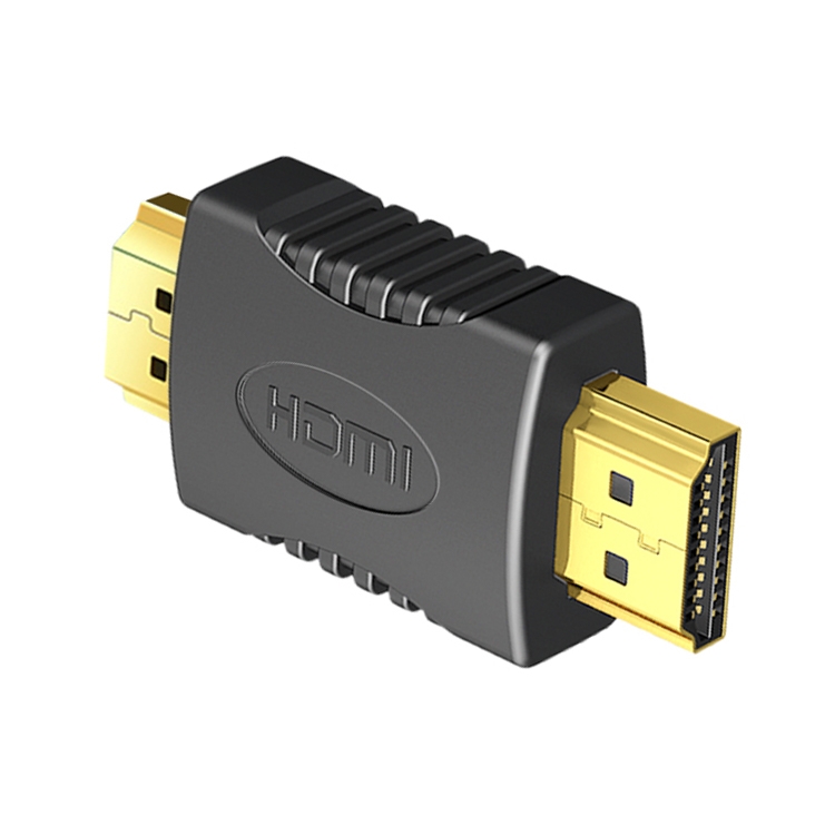 Adaptador macho HDMI de 19 pines macho a HDMI de 19 pines chapado en oro, compatible con Full HD 1080P (negro) - 1