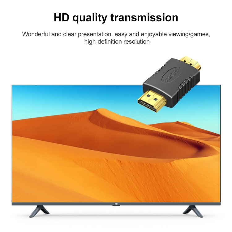 Adaptador macho HDMI de 19 pines macho a HDMI de 19 pines chapado en oro, compatible con Full HD 1080P (negro) - 2