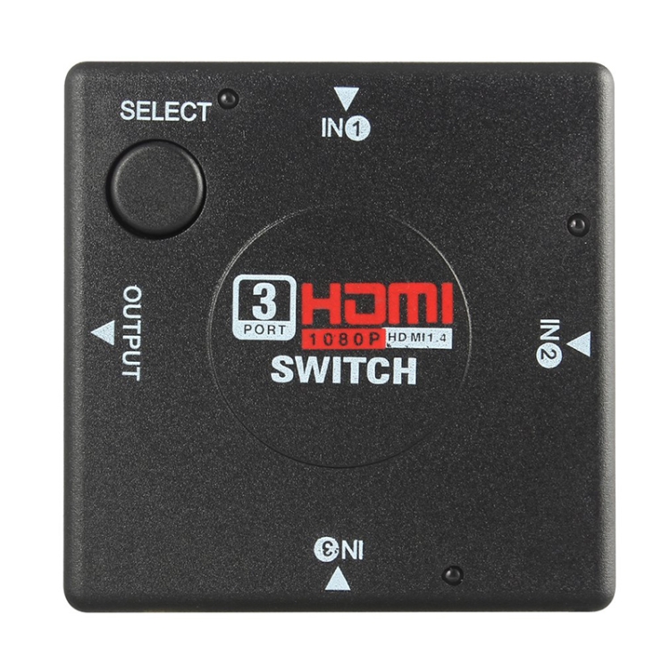 Conmutador HDMI 1080P de 3 puertos (negro) - 1