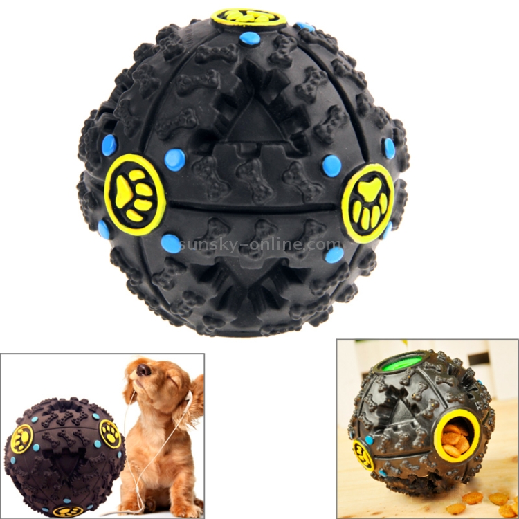 Pet Dog and Cat Food Dispenser Squeaky Giggle Quack Sound Training Toy Ball, Diámetro de la pelota: 11 cm - 1