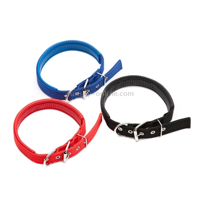 Foam Cotton Polyester Pet Collars Pet Neck Strap Dog Neckband Cats Dogs Collars, 1.5cm x 39cm(Blue)