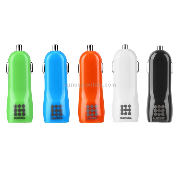 [HK Warehouse] HAWEEL High Quality 2.1A + 1A Dual USB Ports Car Charger(Black)