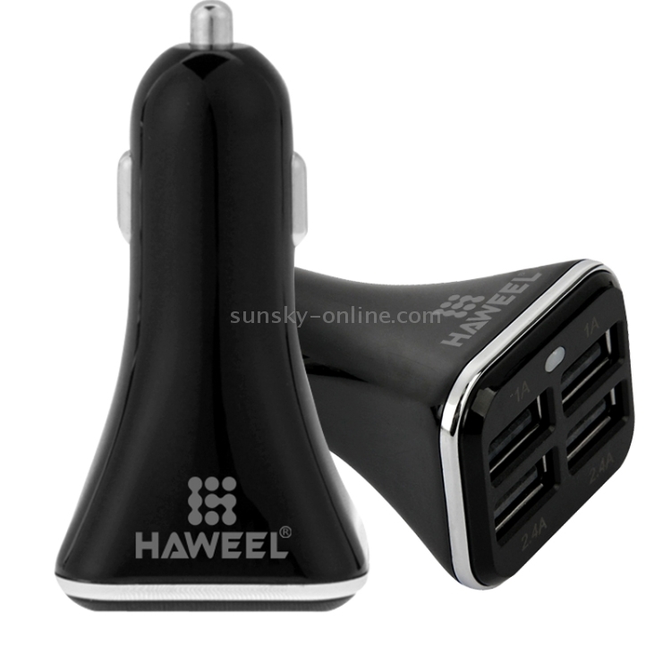 HAWEEL Universal 5V 6.8A 4 USB Ports Car Charger for Smartphone / Tablet PC(Black) HAWEEL Universal 5V 6.8A 4 USB Ports Car Charger for Smartphone / Tablet PC(Black)