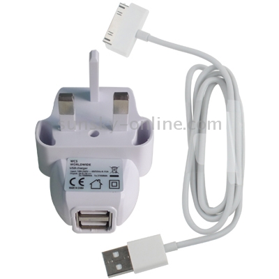 2 in 1 (UK Socket plug + 2 USB Port) Charger for iPhone 4 & 4S, iPhone 3GS/3G, iPod Touch(White) 2 in 1 (UK Socket plug + 2 USB Port) Charger for iPhone 4 & 4S, iPhone 3GS/3G, iPod Touch(White)