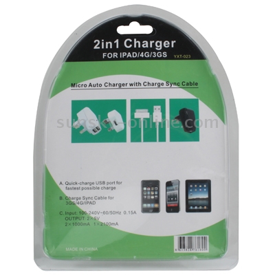 2 in 1 (UK Socket plug + 2 USB Port) Charger for iPhone 4 & 4S, iPhone 3GS/3G, iPod Touch(White) 2 in 1 (UK Socket plug + 2 USB Port) Charger for iPhone 4 & 4S, iPhone 3GS/3G, iPod Touch(White)