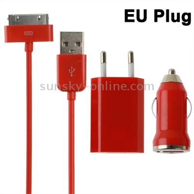 3 in 1 ( Home Charger, Car Charger, 30 Pin Cable) Travel Kit