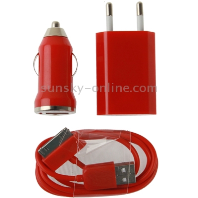 3 in 1 ( Home Charger, Car Charger, 30 Pin Cable) Travel Kit