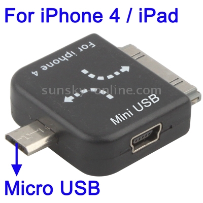 Charging Adapter Converter for iPhone 4 & 4S, iPhone 3GS/3G, iPad 2/iPad 3, iPod Touch ,Galaxy i9500/i9300/i9260/i9080/i9180 and Other Phone(Black)