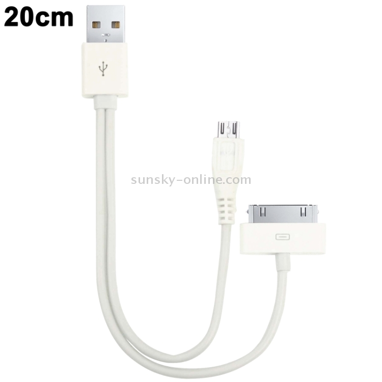 20cm 30 Pin + Micro USB Data Sync Cable 20cm 30 Pin + Micro USB Data Sync Cable