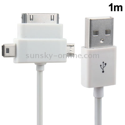 30 Pin + Micro USB + Mini USB Charging & Data Sync Cable 30 Pin + Micro USB + Mini USB Charging & Data Sync Cable