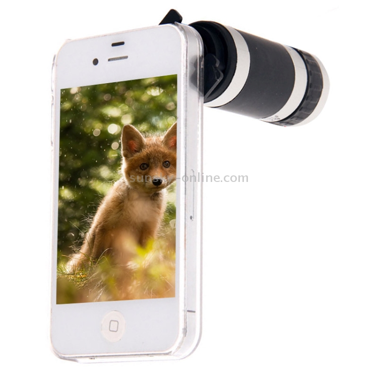 6X Zoom Lens Mobile Phone Telescope + Crystal Case for iPhone 4 & 4S(Black) 6X Zoom Lens Mobile Phone Telescope + Crystal Case for iPhone 4 & 4S(Black)
