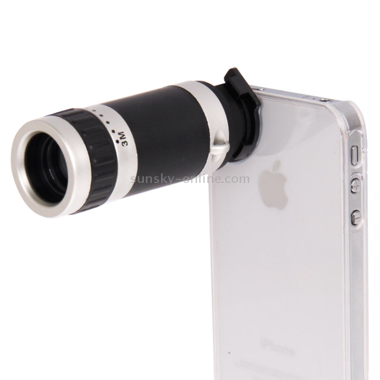 6X Zoom Lens Mobile Phone Telescope + Crystal Case for iPhone 4 & 4S(Black) 6X Zoom Lens Mobile Phone Telescope + Crystal Case for iPhone 4 & 4S(Black)