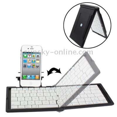 Folding Plastic Bluetooth Keyboard with Holder for iPhone 6 & 6S / iPhone 5 & 5C & 5S / iPhone 4 & 4S(White) Folding Plastic Bluetooth Keyboard with Holder for iPhone 6 & 6S / iPhone 5 & 5C & 5S / iPhone 4 & 4S(White)