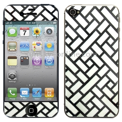 2 in 1 (Front Screen + Back Cover) Black and White Labyrinth Pattern Screen Protector for iPhone 4 & 4S 2 in 1 (Front Screen + Back Cover) Black and White Labyrinth Pattern Screen Protector for iPhone 4 & 4S