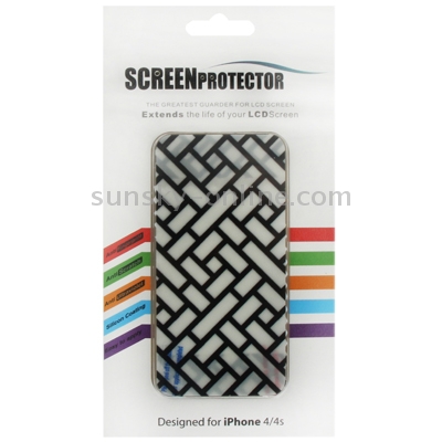 2 in 1 (Front Screen + Back Cover) Black and White Labyrinth Pattern Screen Protector for iPhone 4 & 4S 2 in 1 (Front Screen + Back Cover) Black and White Labyrinth Pattern Screen Protector for iPhone 4 & 4S