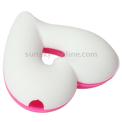 Cute Heart Shaped Soft Cable Winder Manager Wrap Device for Earphones Cable Cord(Magenta)